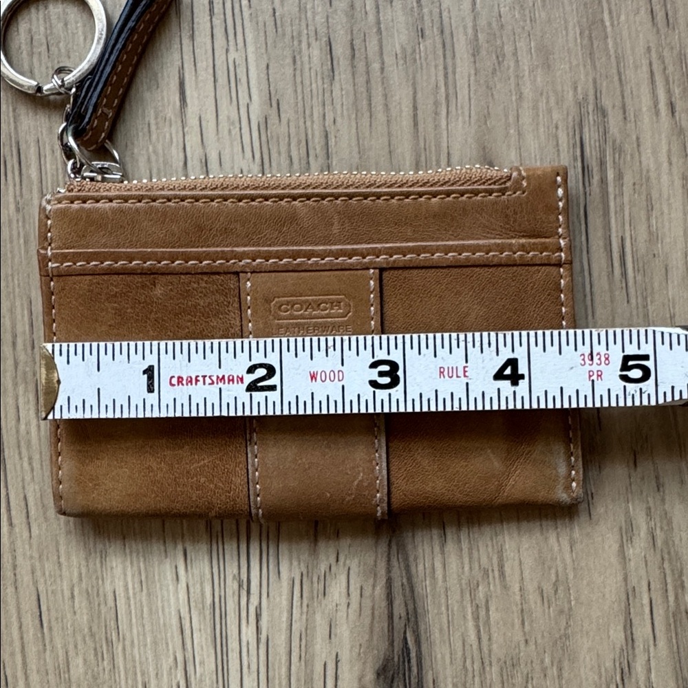 Vintage Coach Brown Leather Card Holder Coin Purse Keychain Holder - Picture 5 of 8